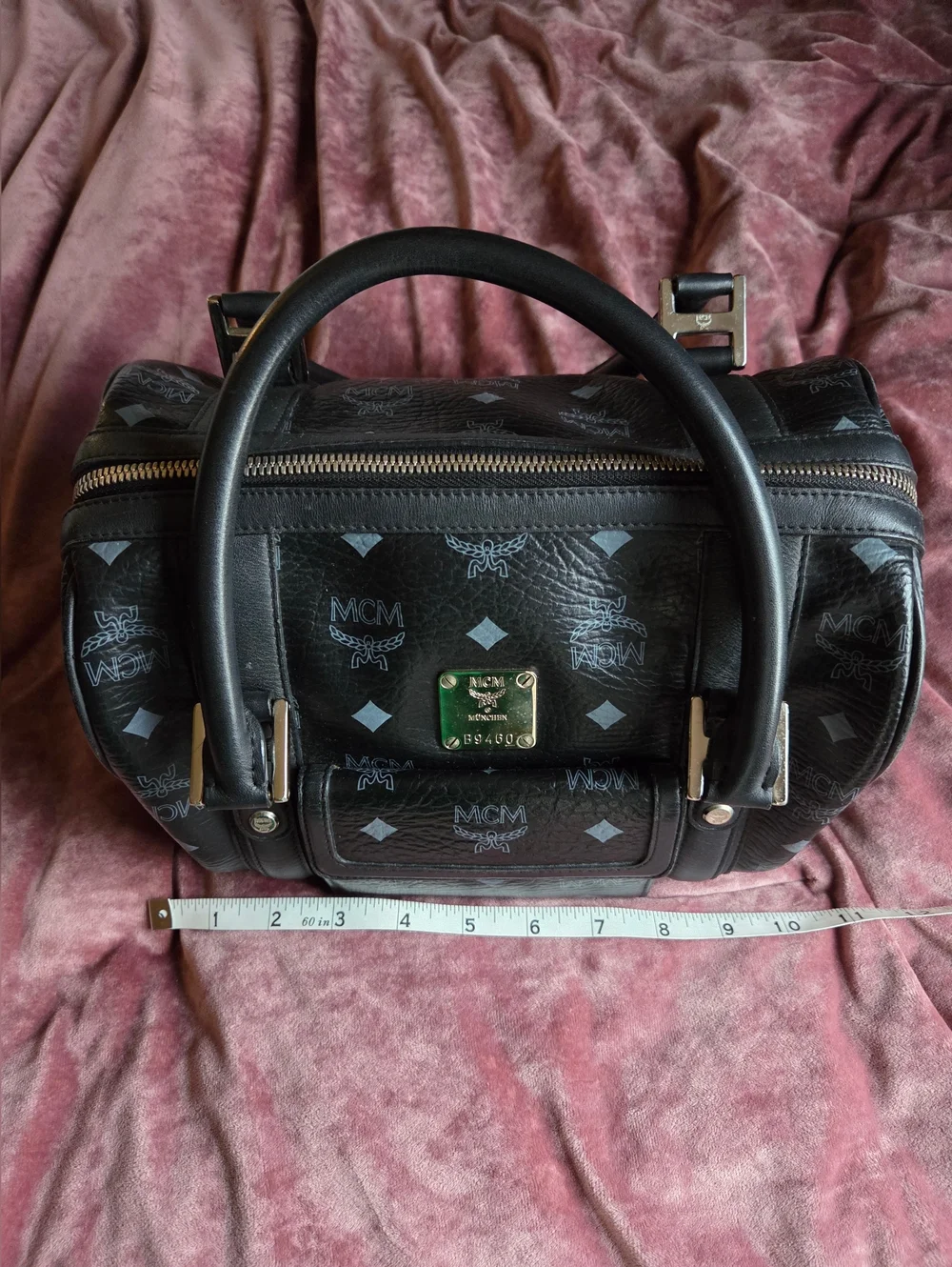 Authentic MCM Visetos Black Boston Bag